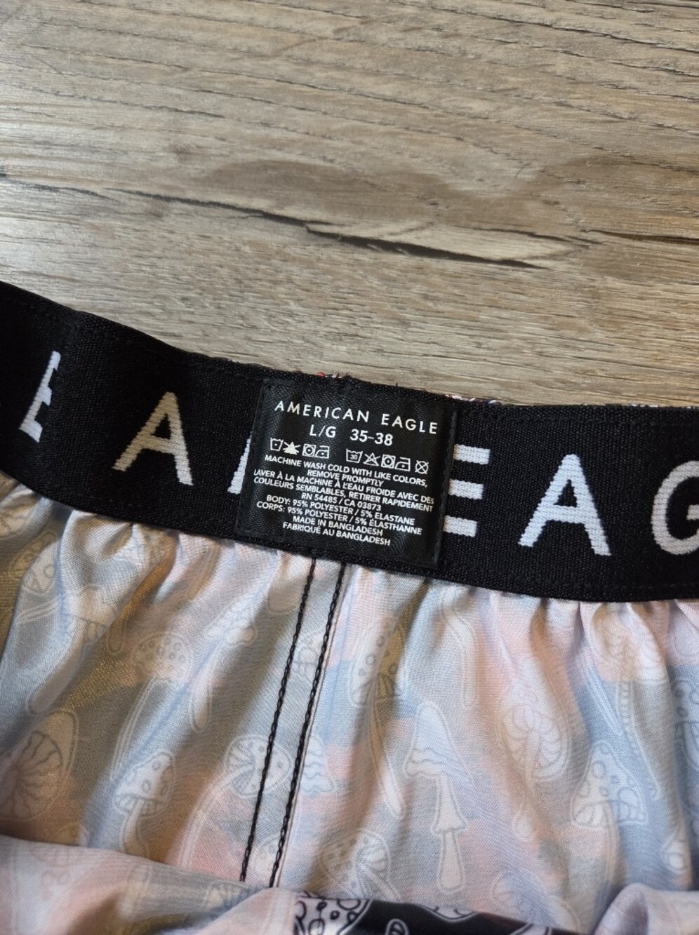 American Eagle 4" Satin Boxer Mushroom Briefs Loungewear Button Fly Large Sleep - Picture 5 of 6